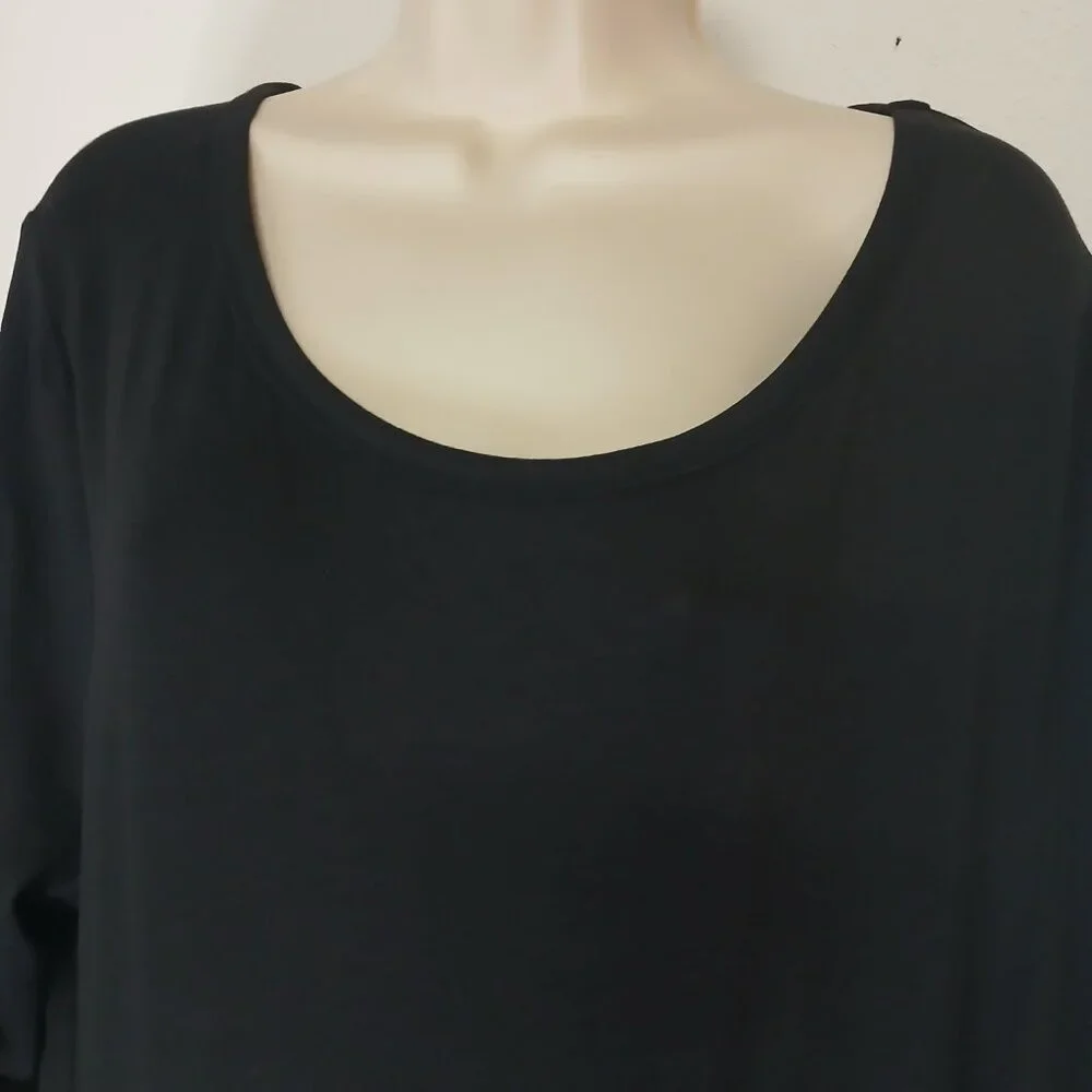 NWT LuLaRoe Georgia Black 3 tier ruffle mid length dress long sleeve size 3X - Picture 3 of 9